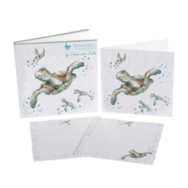 Wrendale Notecard Pack "Swimming School" - schildpad