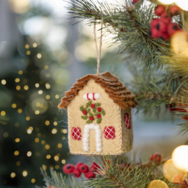 Vilten hanger huisje - beige