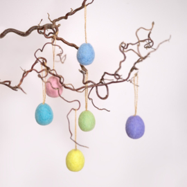 Vilten hanger - paasei Pastel small - per 6