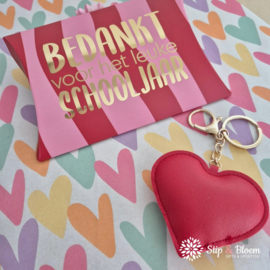 Bedankt voor het leuke schooljaar - Keychain - hartje rood