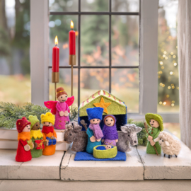 Vilten kerststal - multicolor - Kitschmas