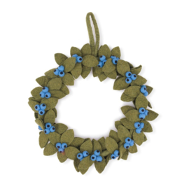 Vilten krans XL - Blauwe Bes