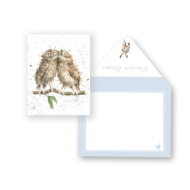 Wrendale mini card "Birds of a Feather" - uilen