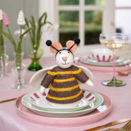 Vilten decoratie muis - Bij