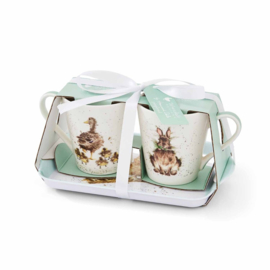 Wrendale Mug & Tray set "Country Animals"