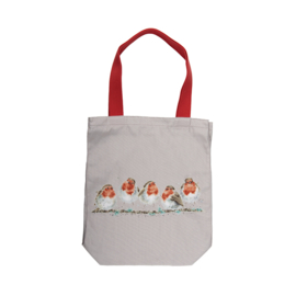 Wrendale canvas tote bag "Jolly Robin" - roodborstje