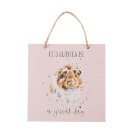 Wrendale Wooden Plaque "Guinea be a great day" - cavia