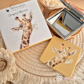 Wrendale compactspiegel "Flowers" - giraffe