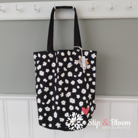 Bio katoenen shopper - Daisies