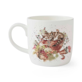Wrendale Royal Worcester mok "Sleeping on the Job" - hond / poes