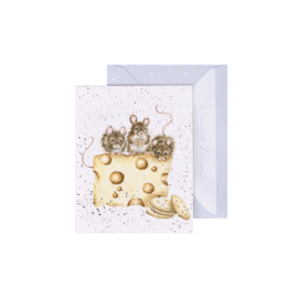 Wrendale mini card "Crackers about Cheese" - muizen