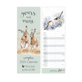 Wrendale 2025 Slim Calendar "Yours & Mine" - couples