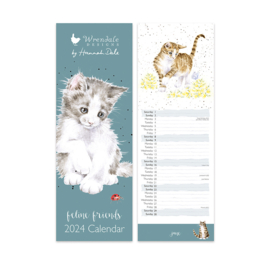 Wrendale 2024 Slim Calendar "Feline Friends"