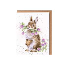 Wrendale greeting card - "Head Clover Heels" - konijn