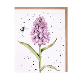 Wrendale greeting card - "March Orchid" - hommel
