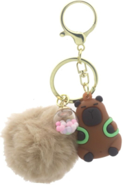 Sleutelhanger - Capibara - schildpad rugzakje