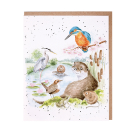 Wrendale greeting card - "The Riverbank" - ijsvogel
