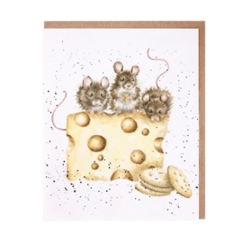 Wrendale greeting card - "Crackers About Cheese" - muis