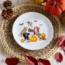 Wrendale Royal Worcester Halloween coupe plate "The Halloween Party"