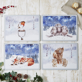 Wrendale Placemats Medium "Winter Skies" - set van 4