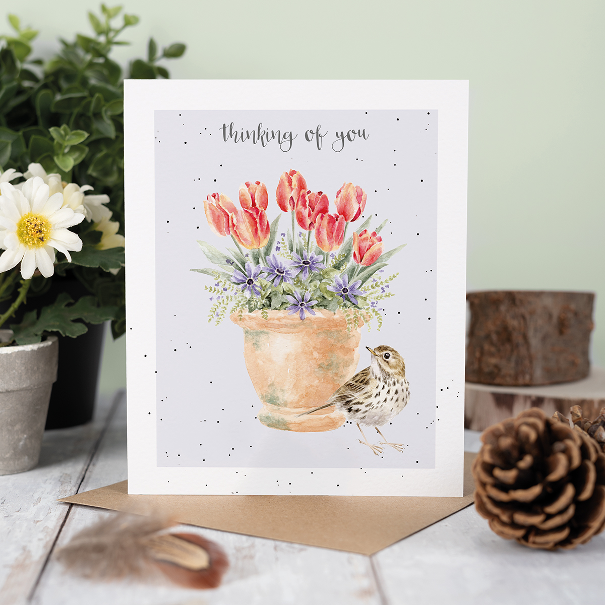 Wrendale greeting card "Thinking of You" - vogel