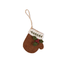 Vilten hanger - wantje Holly Berry - bruin
