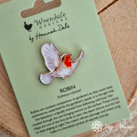 Wrendale Pin Badge - speldje "Flying Robin" - roodborstje