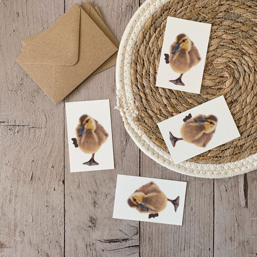 Fencil Art Studio - mini kaartje met envelop - eendje