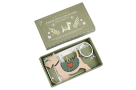 Houten sleutelhanger borduurset - Scottie Dog - Scottish Terrier