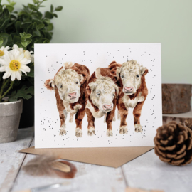 Wrendale greeting card - "Paddy, Percy & Pedro" - koe