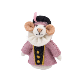 Vilten vingerpopje "Pietermuis" - lichtroze