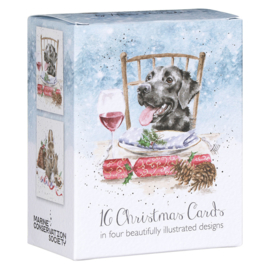Wrendale Boxed Mini Charity Christmas Cards  "Labrador" - set van 16