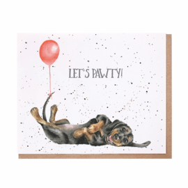 Wrendale greeting card "Let's Pawty" - hond