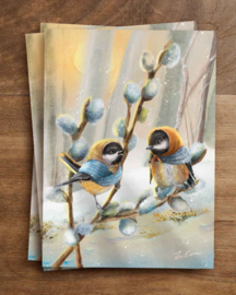 Iris Esther ansichtkaart - Chickadees Chat