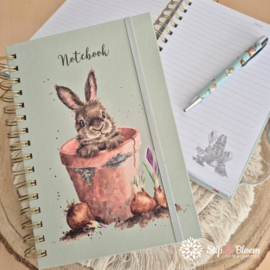 Wrendale A5 Notebook "the Flower Pot" - konijn