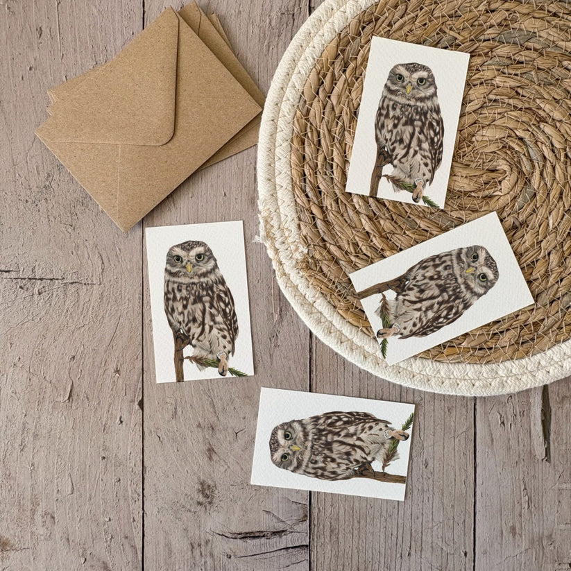 Fencil Art Studio - mini kaartje met envelop - uil
