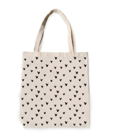 Canvas shopper - Little hearts white