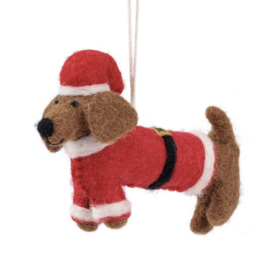 Vilten hanger - Teckel Kerstman