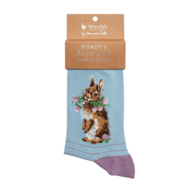 Wrendale sokken "Head Clover Heels" - konijn