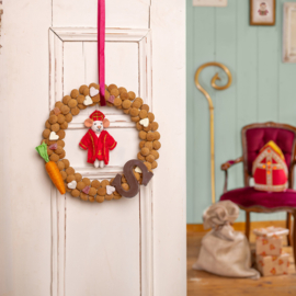 Vilten decoratie hanger "Sintermuis" - Sint