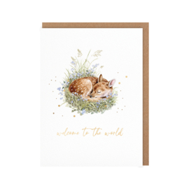 Wrendale card "Gentle Fawn" - "welcome to the world" - hert