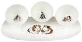 Wrendale Royal Worcester Tray & 3 Bowls "Lettuce Be Friends"
