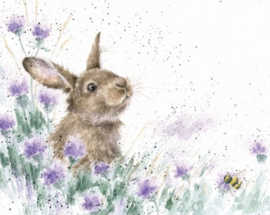 Wrendale mini card "Meadow Rabbit" - konijn