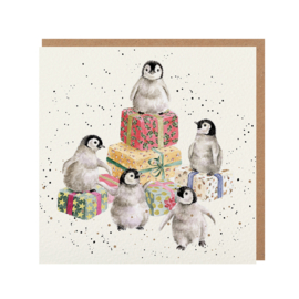 Wrendale Christmas card - "Penguin Pandemonium" - pinguin