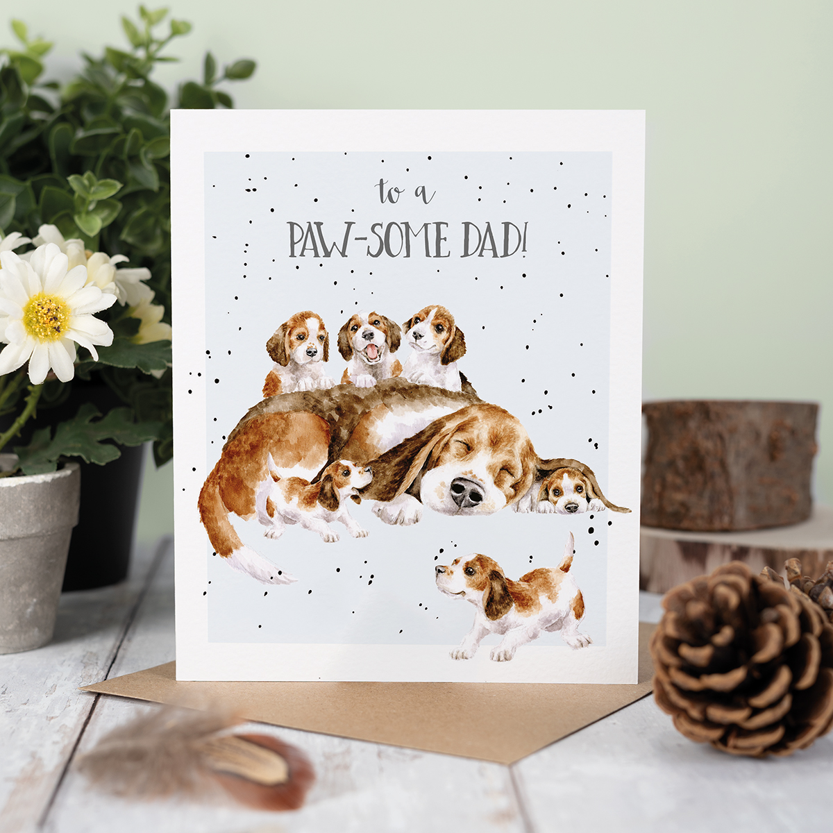 Wrendale greeting card "To a Paw-Some Dad!" - hond