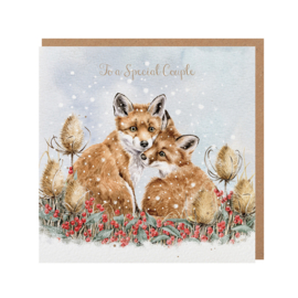 Wrendale Christmas card - "Berries and Whispers" - vos