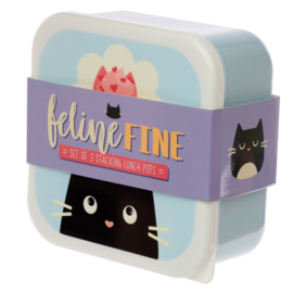 Lunchboxen set M/L/XL - Feline Fine kat