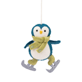 Vilten hanger - Pinguïn op schaatsen