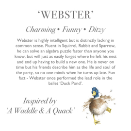 Wrendale knuffel eend "Webster" - junior