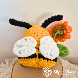 XL Geluksknuffeltje Positive Bee - hommel met bloem